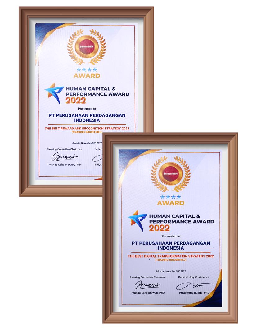 Human Capital & Performance Awards 2022 : Predikat 4 star diamond ( The Best Digital Transformation Strategy & The Best Reward and Recognition Strategy)